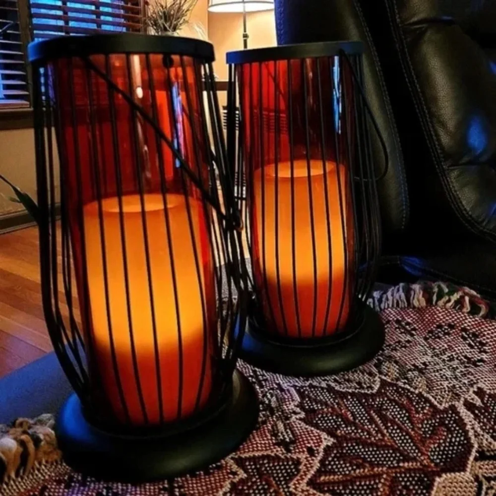 Soft Glow Lanterns with Timer 10 inch tall